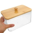 thumbnail image 4 of MOVTOTOP Transparent Laundry Jars with Lids for Storage Durable PET Bamboo Wood Material Multifunctional Container 4.5"x6.7", 4 of 8