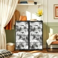 thumbnail image 6 of 4 Drawer Vertical Storage Dresser Bright Trendy Gray Dye Tibetan Watercolor Hand with Wood Top Fabric Pull Drawers, 6 of 8