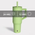 thumbnail image 4 of Elemental Commuter 40 oz Tumbler with Handle and Straw Lid | Travel Coffee Mug Spill Resistant | Insulated Cup Stainless Steel Tumblers for Water, Smoothies, Milkshake and More | Key Lime, 4 of 7