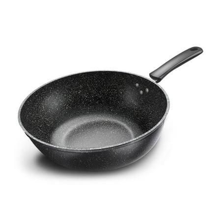 

Frying Pan with Lid Non-Stick Granite Small Frying Pan Wok Multifunctional Easy to Clean for Kitchen 9