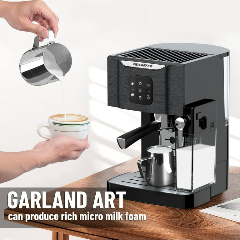  Fricoffee Espresso Machine with Grinder Espresso Maker  Stainless Steel with Milk Frother Cappuccino Machine Semi Automatic Espresso  Machine : Home & Kitchen