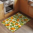 thumbnail image 2 of Bathroom Rugs 2x3 Ft, Green Orange Non Slip Area Rugs for Kitchen Bedroom Entryway, Summer Botanical Leaves Watercolor Washable Carpet Runner Rug Floor Mats for Bedroom Home Decor, 2 of 8