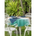 thumbnail image 3 of Outdoor Tablecloth with Umbrella Hole for Patio/Picnic/Party/Camping, Beige Teal Ombre Waterproof Table Cloth Round Cover Washable, Turquoise Farmhouse Aesthetic Gradient (Dia 54"), 3 of 9