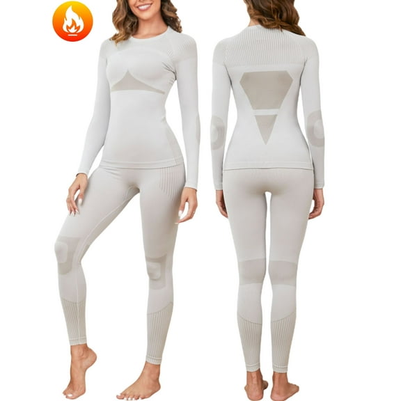 ANFERRY Womens Ski Base Layers Quick Dry Sweat Wicking Thermal Sets Crew Neck Seamless Athletic Long Underwears for Winter