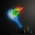 thumbnail image 2 of Handmadetneonsign Tennis Fire Ball Racket Neon Sign, Tennis Burning Ball Tennis Player Led Light, Wall Décor, 2 of 5