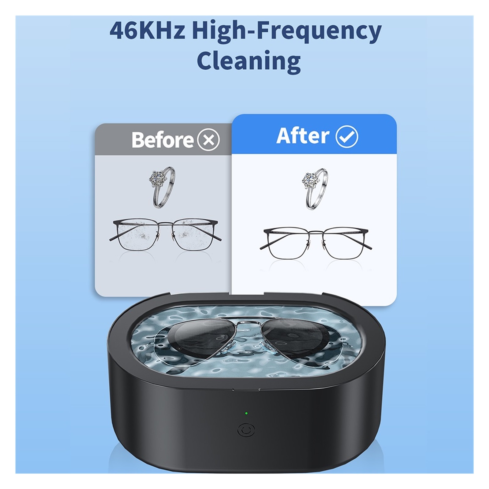 600ml Ultrasonic Cleaner Mini Portable Washing Machine Ultrasound Bath Cleaning Device for Glasses