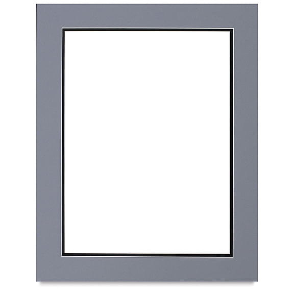 Blick Double Mat - Bar Harbor Gray / Smooth Black, 16" x 20" (11-3/4" x 15-3/4") opening