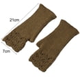 thumbnail image 6 of LShunze Fingerless Gloves for Women & Men Thumb Hole Cozy Half Fingerless Driving Gloves Knit Solid Color Mittens Warm, 6 of 8
