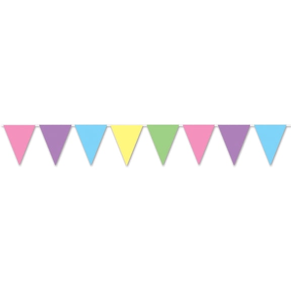 12 Pack Bulk Pastel Party Pennant Banner