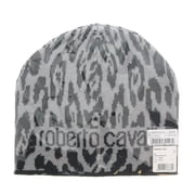 Roberto Cavalli ESZ026 D0060 Black/Grey Jaguar Beanie Hat