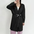 thumbnail image 5 of HVOBTTY Women's Lightweight Mid-Length Robe, Robes for Women, Womens Solid Color Nightgown Winter Loose Warm Thick Thick Long Velvet Bathrobe Home Wear Nightgown Black, XL, 5 of 5