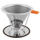 thumbnail image 4 of Cono de café con filtro de goteo de café reutilizable de acero inoxidable con malla (115 mm), 4 of 9