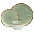 thumbnail image 2 of Gibson Elite Trescott Way 12-Piece Reactive Glaze Green Stoneware Dinnerware Set, 2 of 15