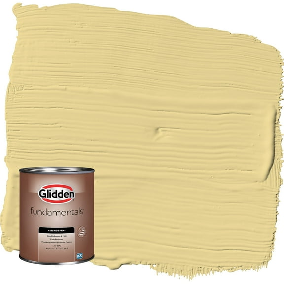 Glidden Fundamentals Wayward Wind / Yellow Semi-Gloss Exterior Paint, 1 Quart