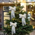 thumbnail image 5 of Pklyzj Christmas Tree Bow LED Ribbon Bows 15.7x8.6in Christmas Tree Ornaments Tree Topper Christmas Decoration for Home Christmas Seasonal Tree Wreaths Decoration, 5 of 6