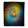 thumbnail image 1 of HATIART Jeter Couverture 58x80 Pouces Cercle Bleu Arc-en-Ciel Sunburst Couleurs Vertes Rayons Graphiques Spectre Rond Soleil Chaud Flanelle Couverture Douce pour Canapé-Lit, 1 of 1