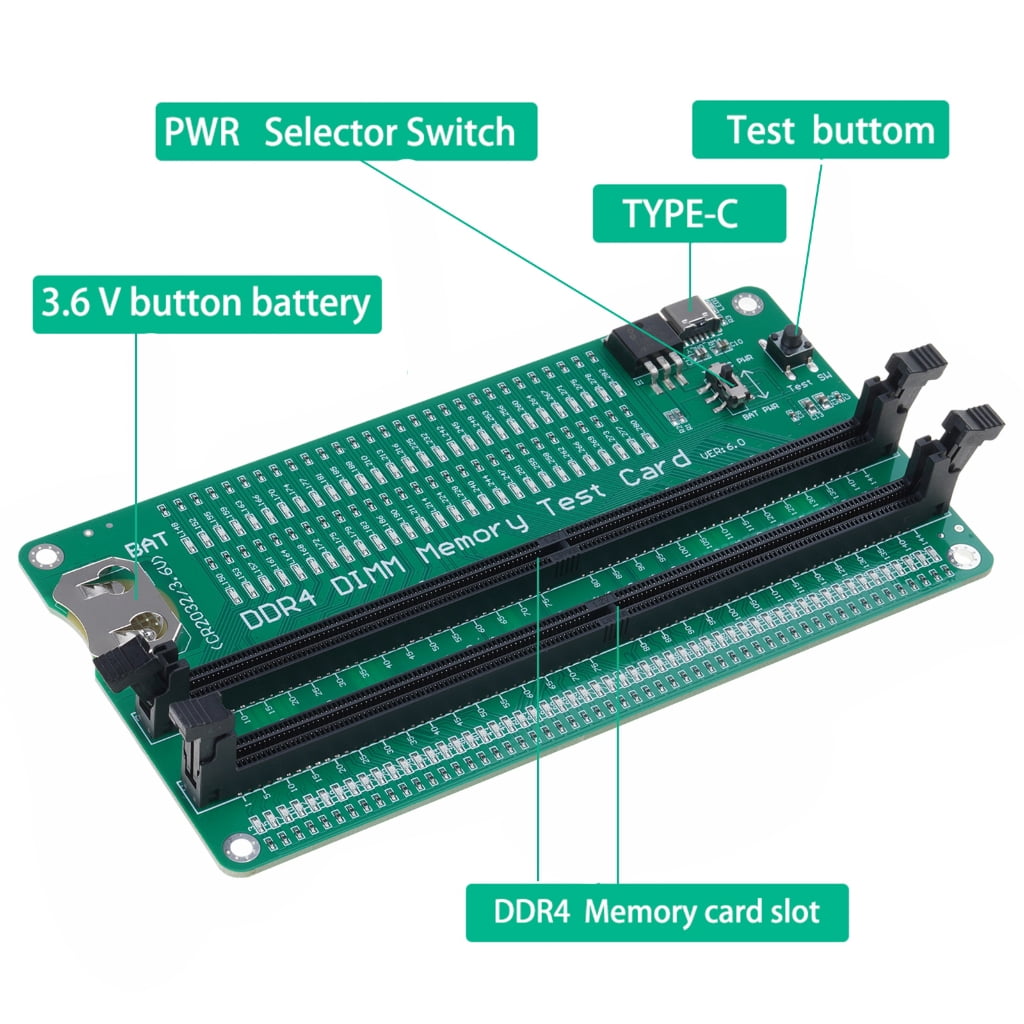DDR4 DIMM Memory Tester DDR4 Memory Test Card with LED Indicators Desktop Computer for Desktop Computer DDR4