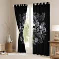 thumbnail image 3 of Feelyou Western Boho Skeleton Black Out Curtains for Men, Gothic Crow Flower Curtains Pack of 2 (42x63 Each), Romantic Anniversary Bedroom Curtains, Black Out Curtains Decor, 3 of 6