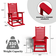 thumbnail image 6 of AreShark Oversized Rocking Chair Set of 4 Outdoor, HDPE PolyRocking Chair, All Weather Porch Rocker for Deck Patio Balcony, 380lbs, Red, 6 of 10