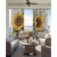 thumbnail image 6 of Summer Sunflower Kitchen Curtains Yellow Green Floral Watercolor Plant Cafe Short Curtains for Bathroom Blackout Window Curtain Grommet Small Window Treatment Drapes for Bedroom Living Room 52"x45"x2, 6 of 9