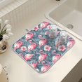 thumbnail image 7 of Ryvnso Flamingo Tropical Flower Dish Drying Mat for Kitchen Countertop 16x18 Small Dish Pad Drainer Rack Dish Sink Mats, 7 of 7