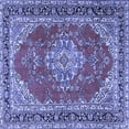 thumbnail image 1 of Ahgly Company Indoor Square Medallion Blue Traditional Area Rugs, 3' Square, 1 of 4