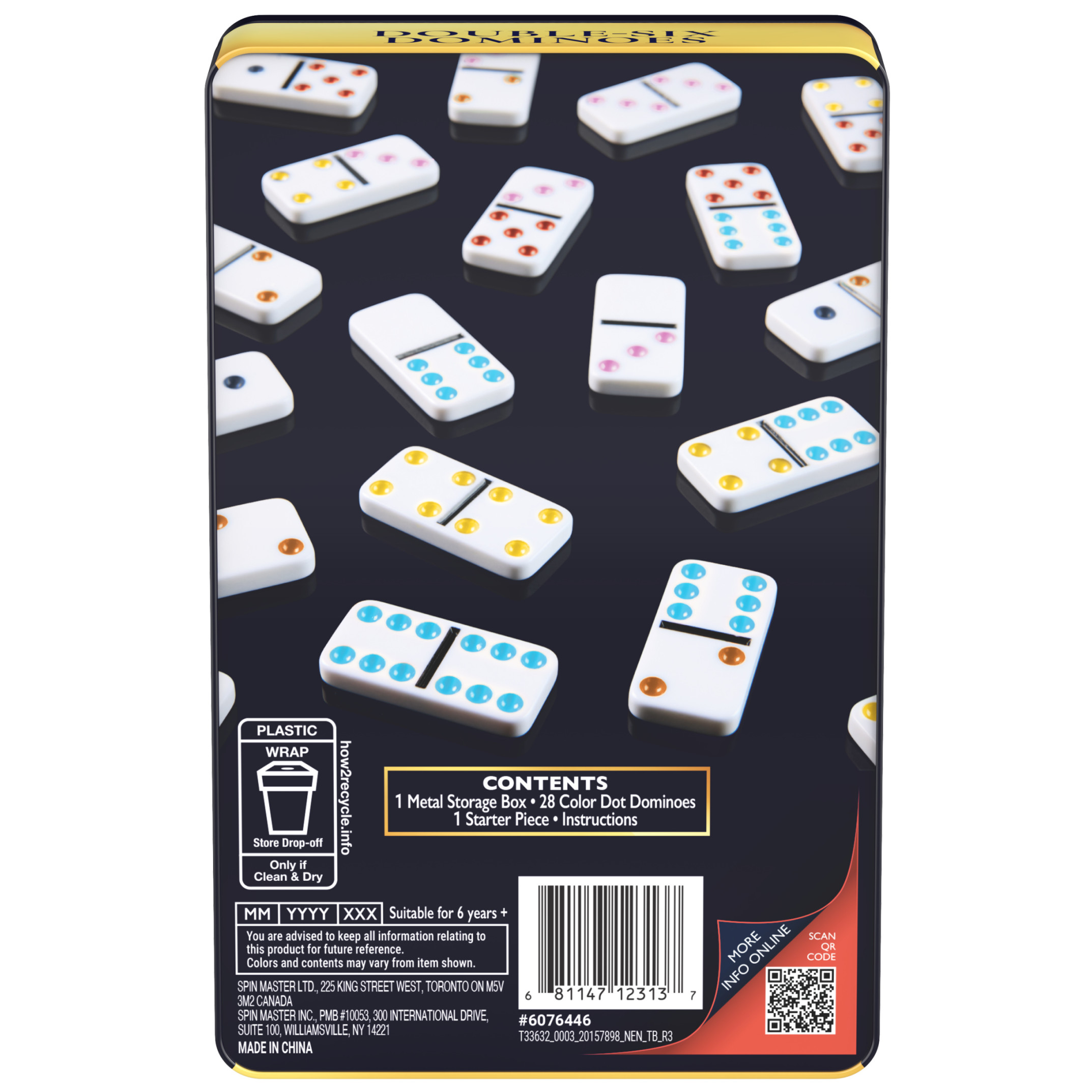 Spin Master Games Classic Double 6 Dominoes Set With Storage photo 5