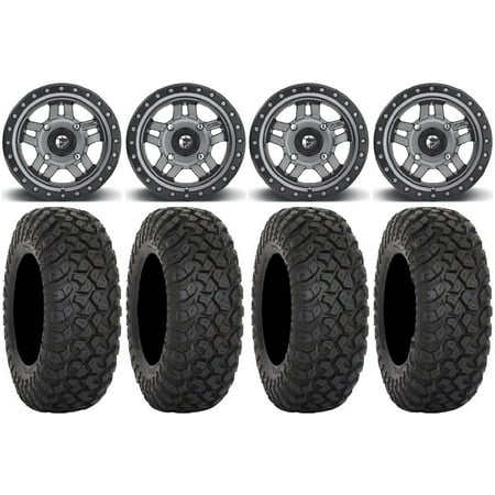 Fuel Anza Gunmetal 14 Wheels 28 RT320 Tires Polaris RZR XP 1000 / PRO XP / Ranger XP 900/1000