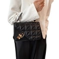 thumbnail image 4 of Bolsos de mano para mujer, con hebilla de herraje en forma de rombo, para el trabajo, compras, viajes, color negro, talla única, 4 of 15
