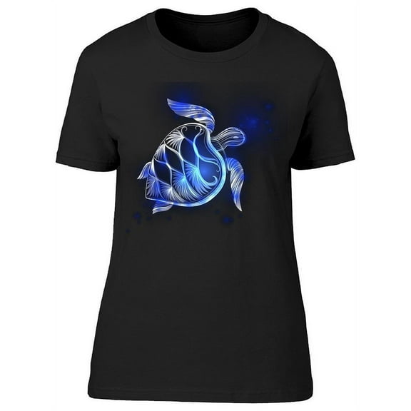 Cool Bright Blue Turtle Graphic T-Shirt Women -Image by Shutterstock, Female x-Large
