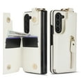 thumbnail image 2 of ELEHOLD for Samsung Galaxy Z Fold 5 Wallte Case, Premium Leather Ring  Zipper Credit Card Cash Slot Magnetic Clasp Kickstand Heavy Duty Protective for Samsung Galaxy Z Fold 5,White, 2 of 9