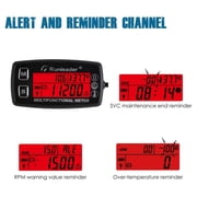 Runleader Digital HM035A Hour Meter Tachometer Engine Temperature Gauge Alert RPM & Temp Waterproof