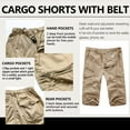 thumbnail image 6 of Men's Capri Pants Twill Elastic Below Knee Cargo Shorts with 7 Pockets 3/4 Capri Long Shorts, 6 of 9