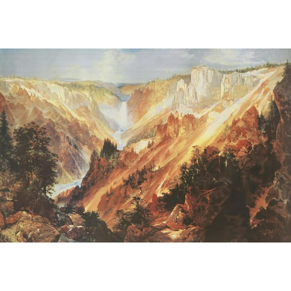 Art.com The Grand Canyon of the Yellowstone Art Print by Thomas Moran, 18" x 12"