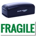 thumbnail image 1 of Large Pre-Inked Bold Fragile Stamp, Slim 1854, Ultra Slim Design, Impression Size 1-13/16" by 2-1/2", Up to 25,000 Impressions - Green Ink, 1 of 10