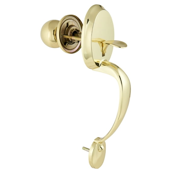 Brink's Passage Handleset, Interior Ball Doorknob, Polished Brass Finish
