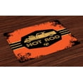 thumbnail image 1 of Ambesonne Retro Place Mats Set of 4, Grunge Poster Design, Standard Size, Orange Black Sand Brown, 1 of 4