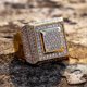 thumbnail image 2 of Anillos de estilo hip hop para hombre, de color dorado, de cobre, plisados, con piedra de circonita cúbica, estilo punk, joyería de moda, tallas 7-11,10, 2 of 5