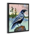 thumbnail image 4 of Stupell Industries Modern Crow Portrait Birds Painting Black Floater Framed Canvas Art Print Wall Art, 17 x 21, 4 of 10