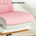 thumbnail image 6 of FLEXISPOT 26.4" x 22.4" Wide Armless Desk Chair, 4.7'' Thick Crisscross Vanity Chair, Leather Seat, Pink, 6 of 7