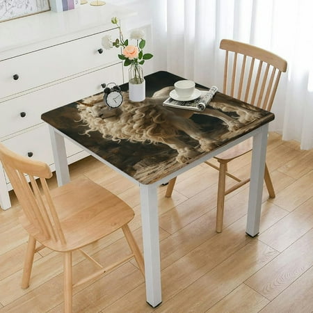 

Awerp Majestic Lion Waterproof Square Table Cover 100% Polyester Fiber 40*40
