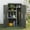 Dark Gray, variant on Dextrus Vertical Resin Outdoor Storage, 50 cubic feet w/ Shelving for Garden Garage Poolside, Locking Capability Khaki
