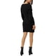 thumbnail image 3 of Vestido de suéter mini casual de otoño e invierno para mujer con escote en V profundo, mangas de linterna, ajuste ceñido, talla XL, negro, 3 of 6