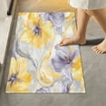 thumbnail image 4 of 2 Piece Soft Bathroom Rug Set Watercolor Yellow Flowers Bath Mat and U-Shaped Toilet Contour Rug (16"x24"+20"x24"), 4 of 7
