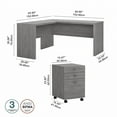 thumbnail image 2 of Echo L Shaped Desk with Mobile File Cabinet in Modern Gray - Engineered Wood, 2 of 10