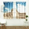 thumbnail image 1 of RYLABLUE Égyptien Sphinx et Pyramide Fenêtre Traitement Panneau Rideaux Fenêtre Rideau Cuisine Rideau, Deux Pièces 26x39 Inces, 1 of 4