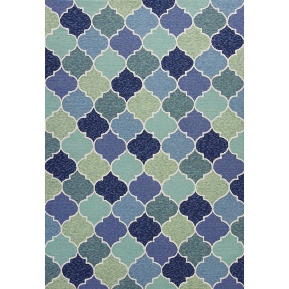 2' x 3' UV-treated Polypropelene Blue Area Rug