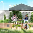 thumbnail image 6 of Outsunny 10 x 10 ft Pop Up Canopy Tent with One Push Setup, Easy Setup Outdoor Portable Instant Canopy Shelter w/ Roller Bag, Sandbags, Dark Gray, 6 of 9