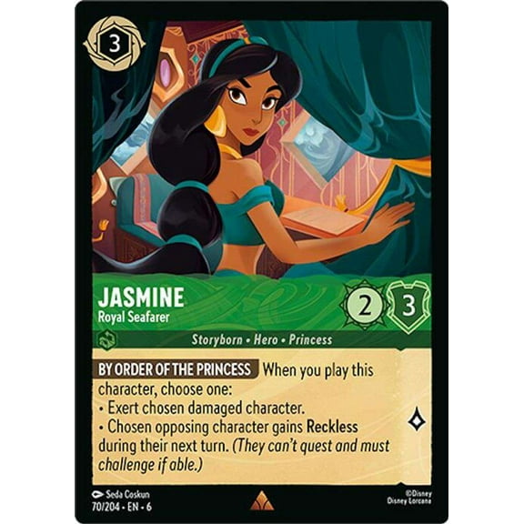 Disney Lorcana Azurite Sea Rare Jasmine - Royal Seafarer #70