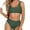 Green, variant on QUNYINEY Square Neck Swimsuits for Curvy Women Solid Bikinis Standard Straps Bathing Suit High Waisted Two Piece Swimsuit Sets